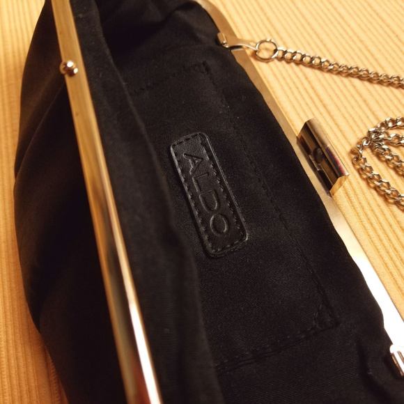 Aldo Satin Black Clutch - Picture 4 of 6